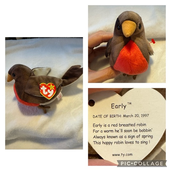 Set of 5 Beanie Babies from 1996 and 1997 with original hang tags - Picture 3 of 10